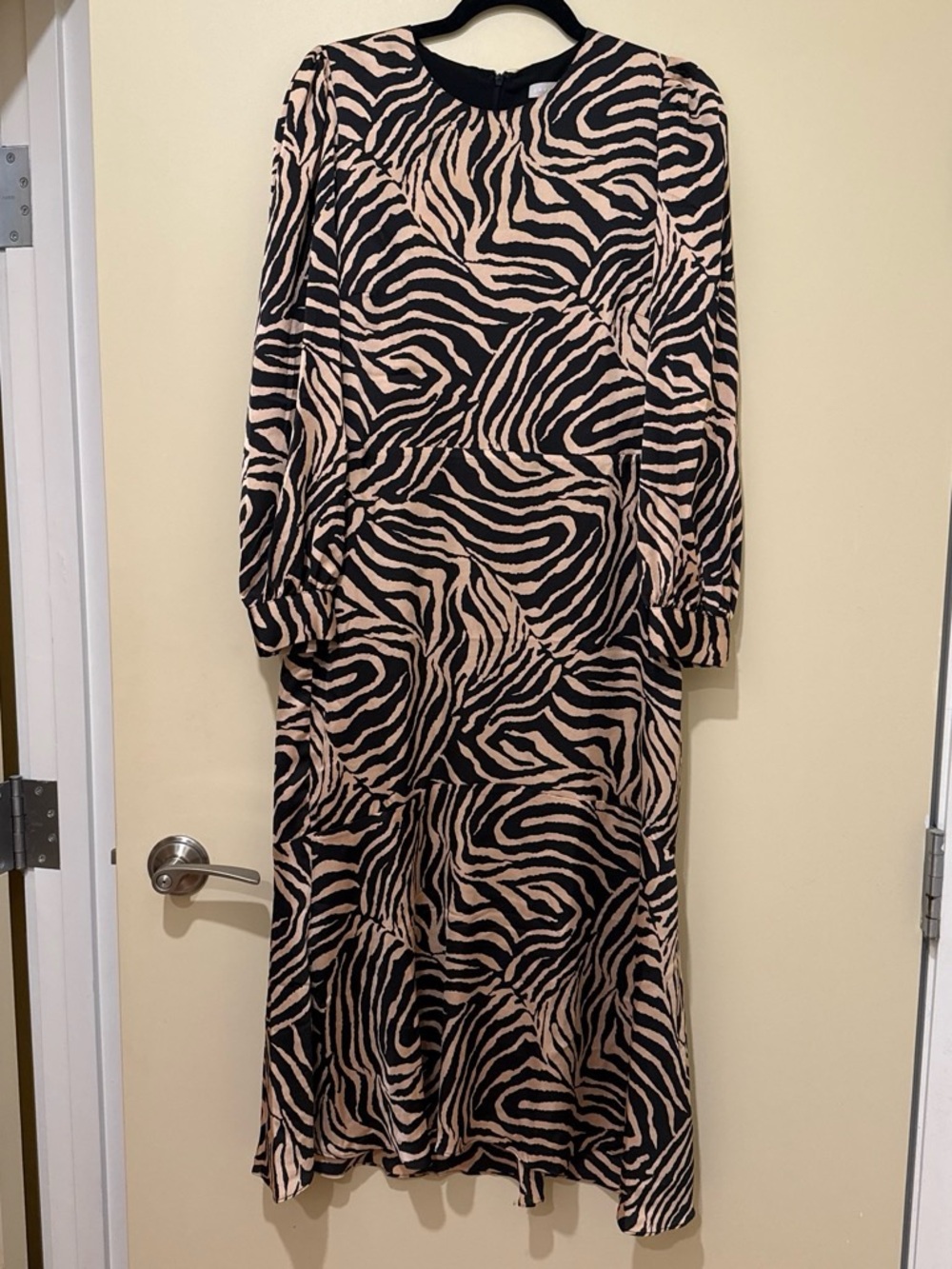 Chelsea28 Black and Beige Zebra Print Maxi Dress